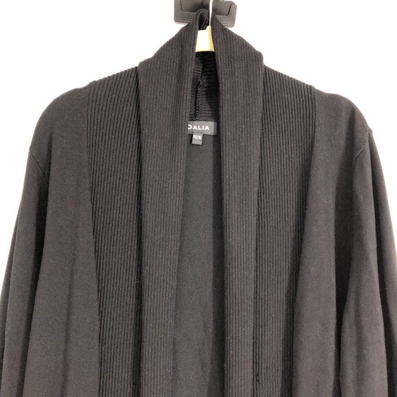 Dalia Black Ribbed Long Sleeve Open Cardigan size XL - Picture 4 of 15